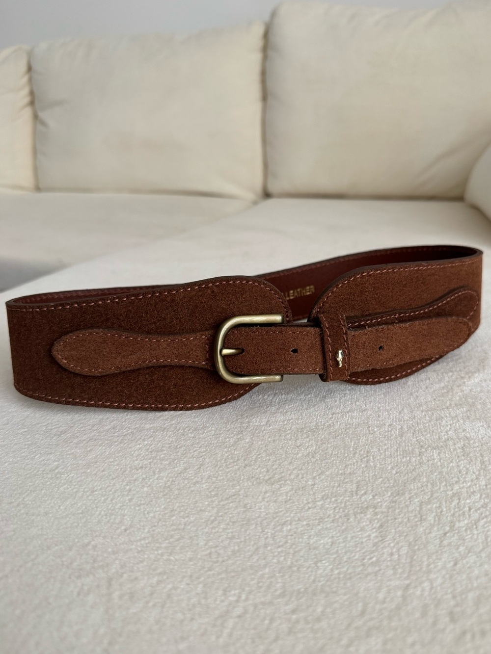 Genuine Leather 100% Suede Waist Belt - Picture 2 of 7